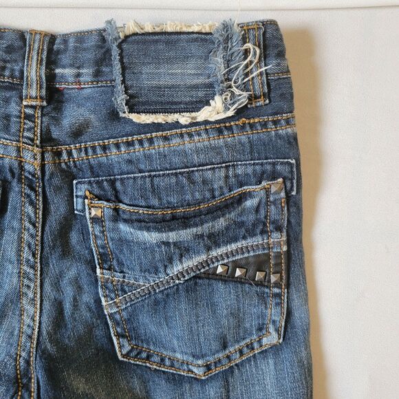 Helix Size 16 Jeans 100% Cotton Slim Boot Cut Distressed 30x28 - Picture 8 of 8